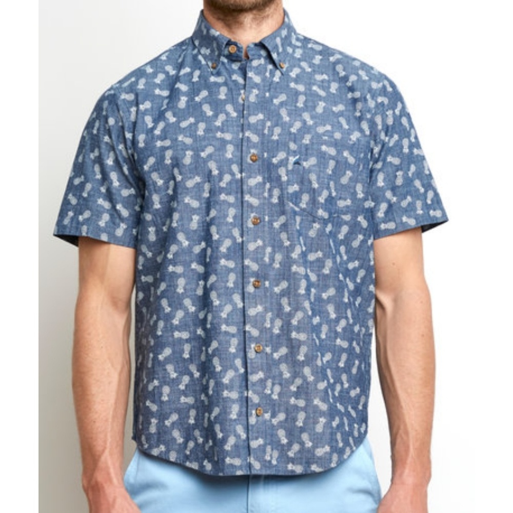NWT Taylor Vintage Pineapple Toss Chambray Sz. S
